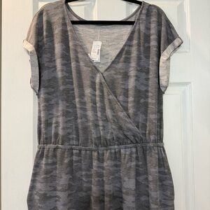 Maurices Heather Gray V-Neck Romper